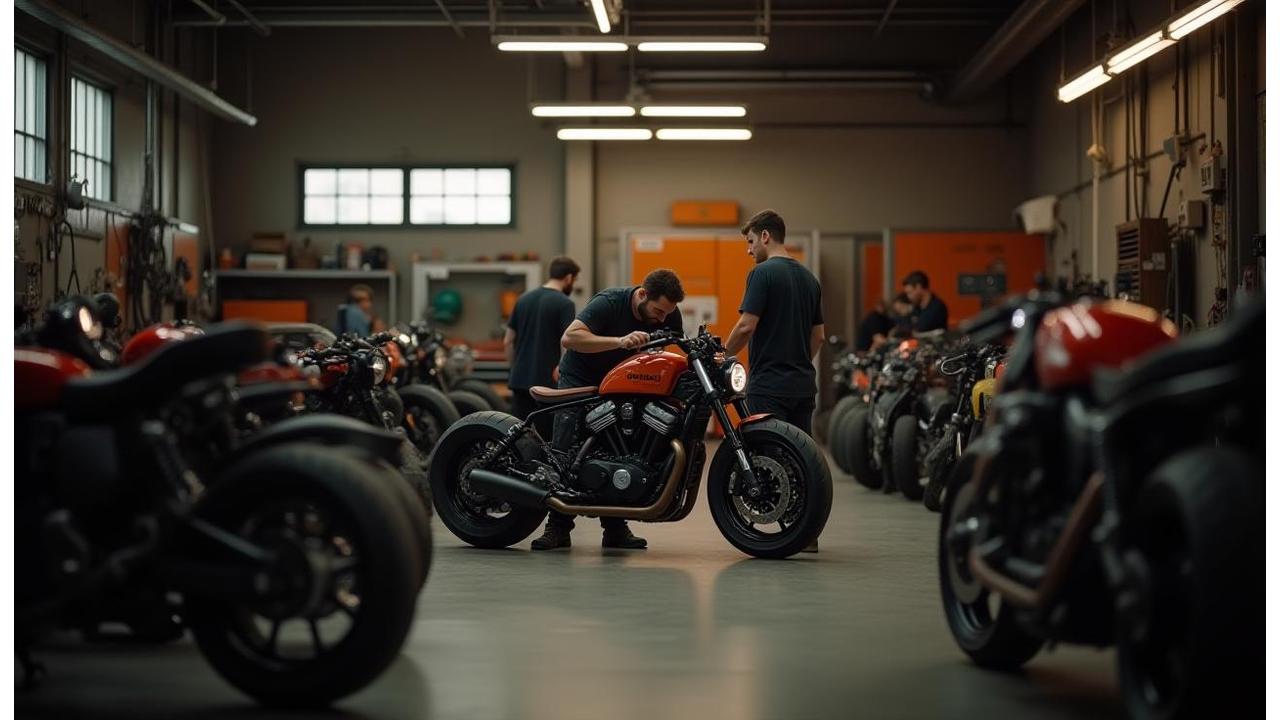 Inside Maple Ridge Motorworks workshop showing skilled engineers and custom builds